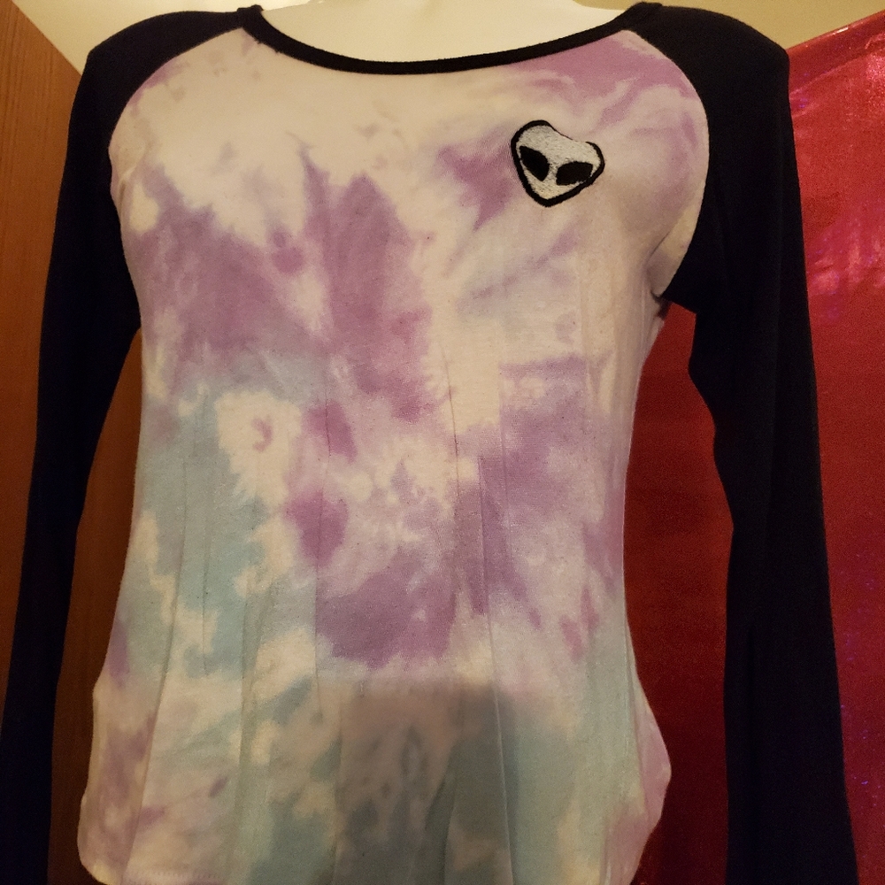 Tie-Dye Alien Long Sleeve Shirt